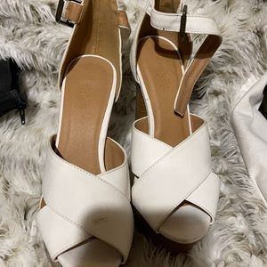 White thick heel